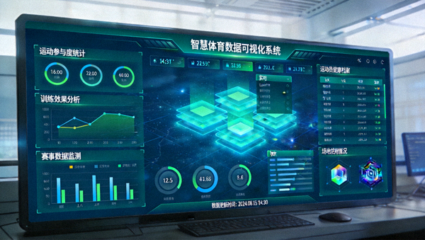 智慧体育数据可视化大屏系统与统计报表看板演示